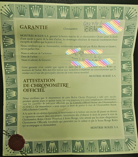 Rolex 6827 warranty - rolex,