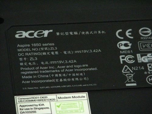 Scocca inferiore acer aspire - inferiore,