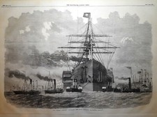 Stampa antica GREAT EASTERN Piroscafo Veliero in navigazione 1859 Antique print