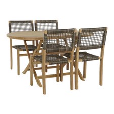 Set tavolo pieghevole teak e 4
