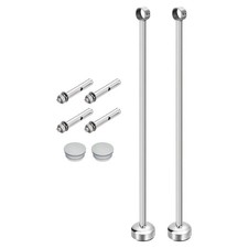 Set 2 Staffe per Asta per Tende da Soffitto, 32mm/1.26" Lunghezza Tubo 500mm/19.69"