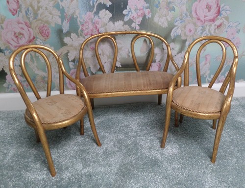 Antica bambola legno dorato - antica,