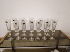 Dodici Bicchieri Flute Vintage Cristallo al piombo Integro Design Susy Mai Usati