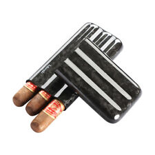 LUBINSKI Custodia per Sigari da Viaggio Nera Humidor Portasigari 3 Tubi Custodia in Fibra di Carbonio