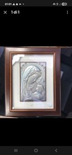 QUADRO , Madonna Con Bambino su lastra in argento 925, 