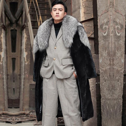 Cappotto lungo uomo pelliccia