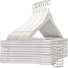 , Grucce Legno, Confezione Da 20, Appendiabiti Con Scanalature Su Spalle, Gancio