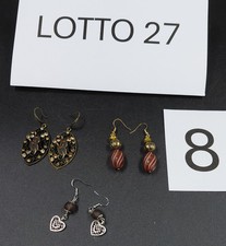 3 paia di orecchini bigiotteria