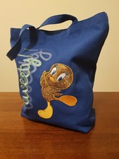 Borsa tote bag ricamo Titti (Tweety) e paillettes, blu - Cartorama Warner Bros.