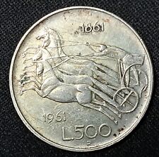 Moneta in argento 500 LIRE unità d'Italia 1861-1961