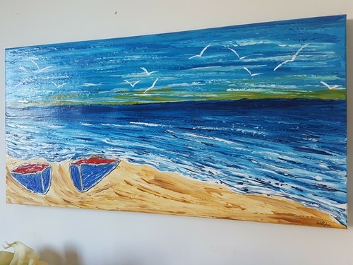Quadro moderno dipinto mano - quadro, a