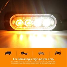 Lampeggiante Flash Strobo 4 LED 8W 12-24V Bianco Giallo Emergenza Soccorso