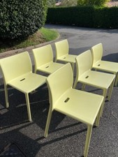 6 Sedie impilabili Magis Air-Chair di Jasper Morrison di colore giallo chiar0