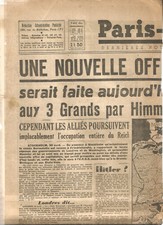 Journal Paris-Presse 1er Mai 1945.Nouvelle Offre de Capitulation par Himmler.