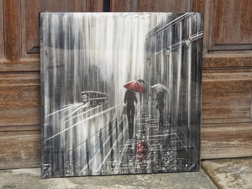 Pioggia parigi quadro olio - a, parigi"