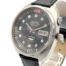 Orologio CITIZEN Seven star Deluxe mensile 52704-Y quadrante nero data giorno Y2K 00S