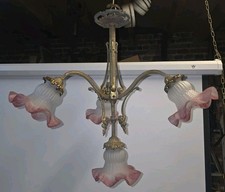 Antico Lampadario IN Ottone E