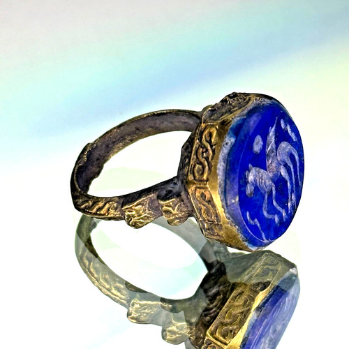 Anello antico romano con - , gemma