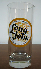 BICCHIERE pubblicitario LONG JOHN WHISKY Scotland in vetro vintage da collezione