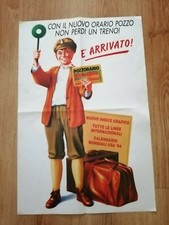 POSTER ORARIO POZZO 1994 POZZORARIO Treni Stazione Ferrovia 