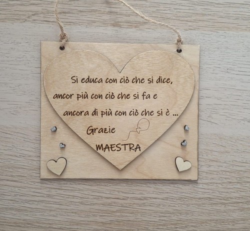 Maestra targhetta doppio legno - doppio,