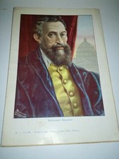 VECCHIA STAMPA MICHELANGELO STORIA D'ITALIA PAOLO GIUDICI TANCREDI SCARPELLI