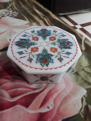 Marquetry malachite floral - 6",