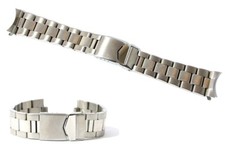 Cinturino orologio oyster acciaio satinato pieno ansa curva 20mm bracciale 18 CS