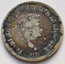 Regno Due Sicilie Ferdinando I Piastra 120 Grana 1818 Napoli Gigli Rovesciati
