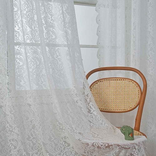 Tenda voile pizzo trasparente