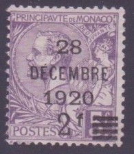 MONACO STAMP TIMBRE N° 50 " PRINCE ALBERT 1er 2F s. 5F VIOLET " NEUF xx TTB