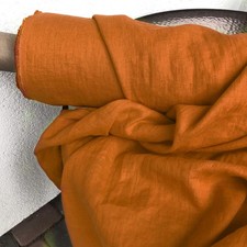 Tessuto Lino Zucca Arancione