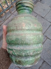 Antico Vaso Orcio In Terracotta Smaltata Ottocentesca