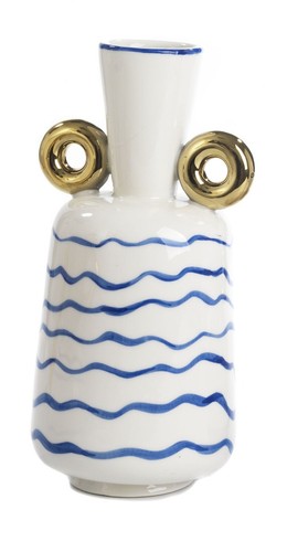 Vaso bianco con decorazione - con,