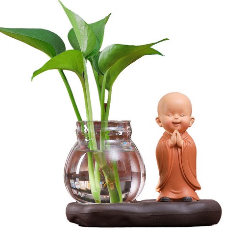Vaso trasparente statua buddha - vaso,