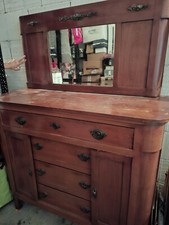 Comò Cassettiera Artigianale In legno Con Specchio