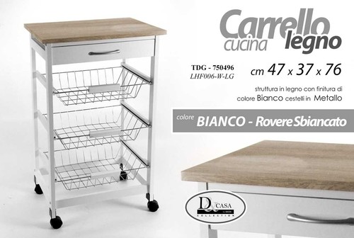 Carrello cucina legno ceste - cucina,