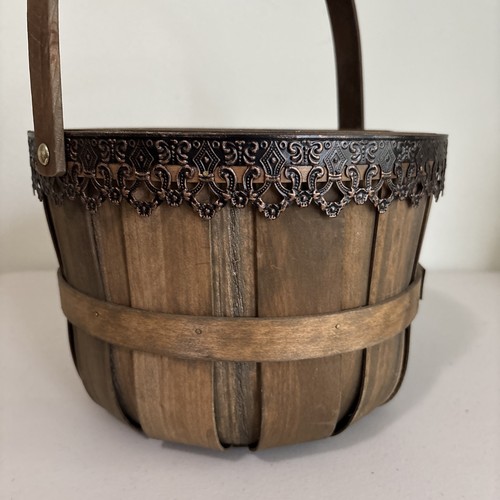 Cesto vintage legno scuro