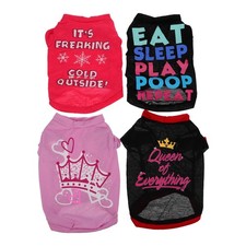 4 Pcs Piccoli Vestiti Per Animali Domestici Maglietta Senza Maniche Cani