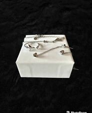 Set Gioielli Acciaio Inox Orecchini Anello Braccialetto Color Argento