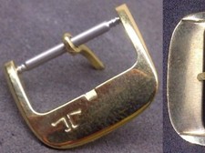 Original Jaeger LeCoultre‎ Buckle Fibbia 16mm inner Yellow Gold Plated L@@K ! !