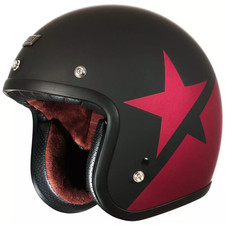 Origine Casco Jet Vintage Primo Star Rosso Nero Opaco Cafe Racer Vintage
