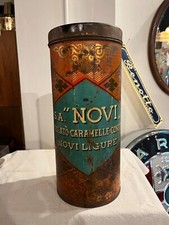 CIOCCOLATO NOVI S.A. NOVI RARA SCATOLA DI LATTA CARAMELLE CONFETTI VINTAGE EPOCA