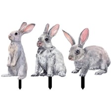  3pcs Easter Bunny Yard Signs