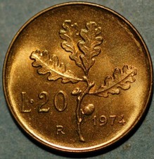 Italy 20 Lire 1974 KM# 97