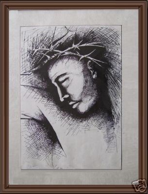 Disegno china volto gesu - disegno,