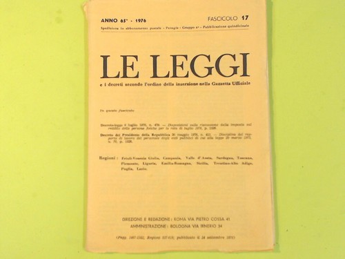 Leggi 1976 fascicolo - leggi, 17