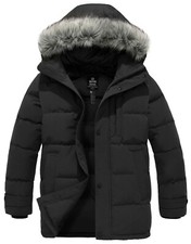Wantdo Uomo Invernale Caldo Puffer Jacket Spessa Bubble Coat Impermeabile con Cappuccio