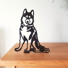 Statua d'arte cane husky husky