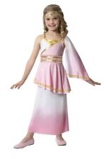 Abito Bambina Rosa Ragazza Romana Venere Dea Costume Libro Toga Greca Giorno 4/6Anno